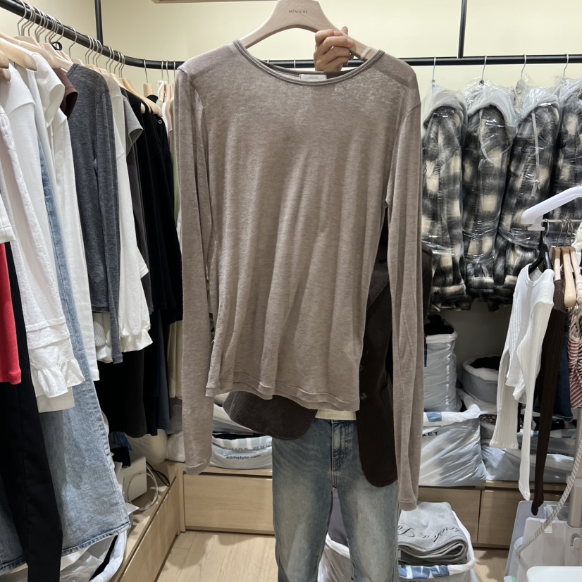MEMOIRE東大門㊣實拍女裝新品推薦職業人氣真品時尚長袖T恤MEMOIRE長袖T恤圖色3