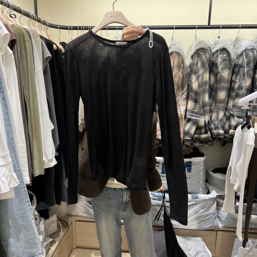 MEMOIRE東大門㊣實拍女裝新品推薦職業人氣真品時尚長袖T恤MEMOIRE長袖T恤圖色5