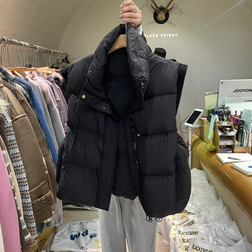 BLACKFRIDAY韓國代購㊣女裝新款時尚人氣熱賣25秋冬馬甲不含內搭BLACK FRIDAY馬甲圖色1