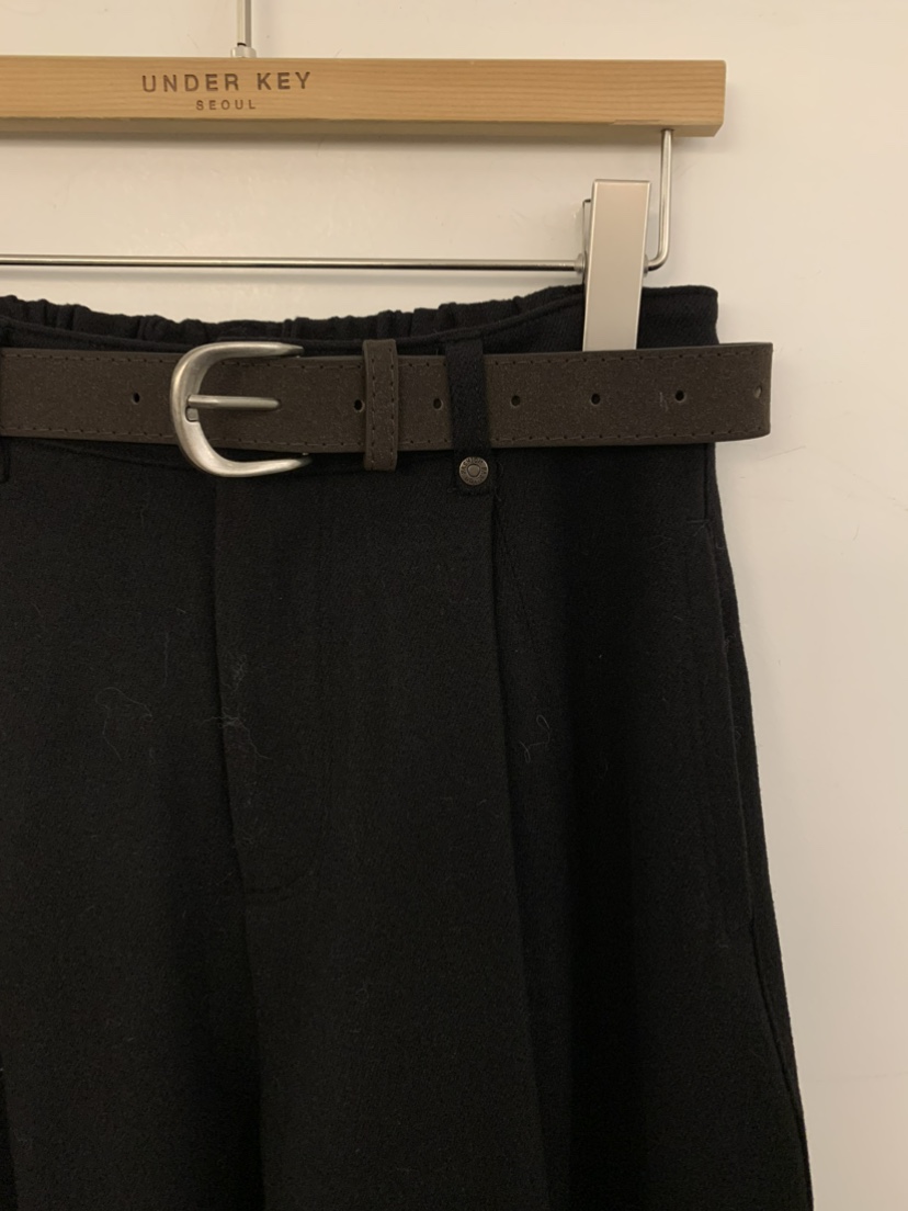UNDER KEY東大門㊣實拍女裝新品25秋冬職業休閑褲含腰帶羊毛UNDER KEY休閑褲