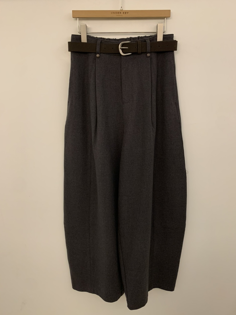 UNDER KEY東大門㊣實拍女裝新品25秋冬職業休閑褲含腰帶羊毛UNDER KEY休閑褲圖色1墨色