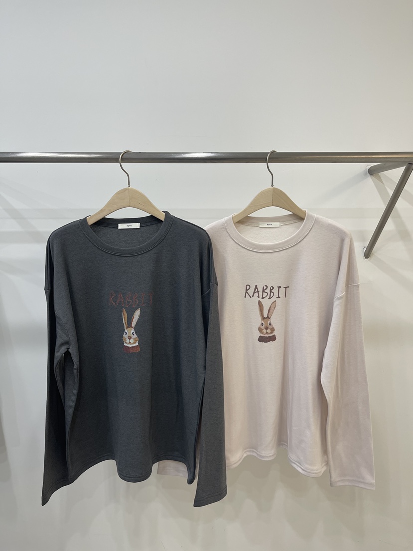 FIFTY東大門㊣直郵女裝新品熱賣職業25秋冬人氣長袖T恤兔子FIFTY長袖T恤