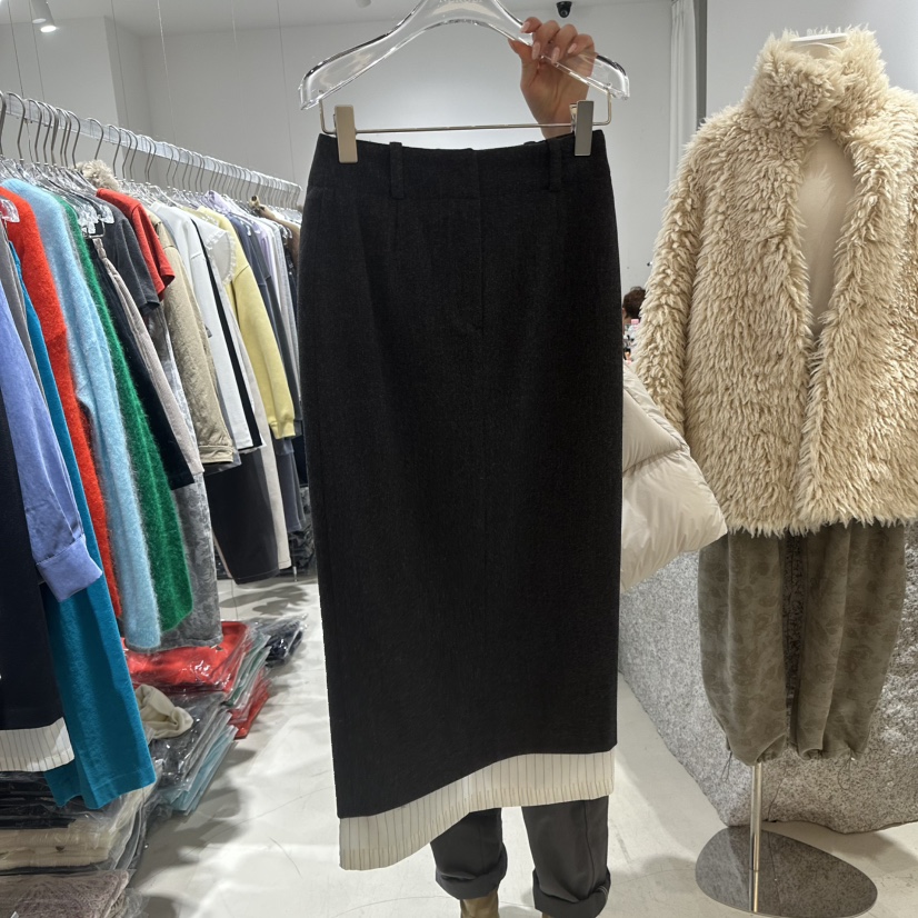 NEROLI 36韓國代購㊣女士新品熱賣休閑25秋冬推薦人氣長裙NEROLI 36長裙圖色1黑色