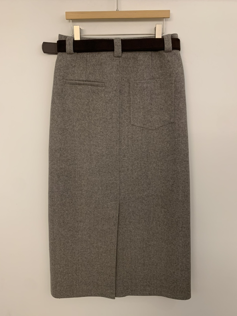 UNDER KEY東大門㊣實拍女士新款時尚25秋冬長裙不含腰帶羊毛UNDER KEY長裙