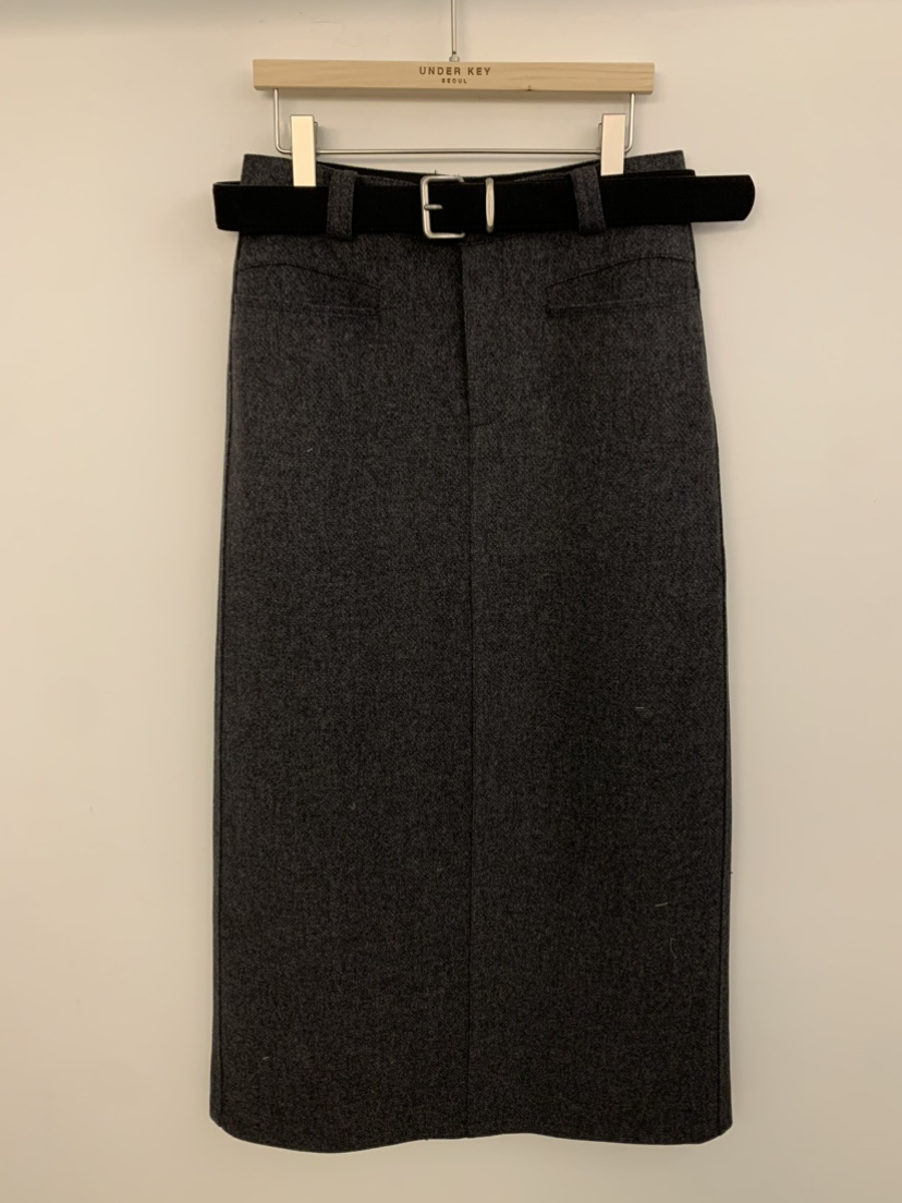 UNDER KEY東大門㊣實拍女士新款時尚25秋冬長裙不含腰帶羊毛UNDER KEY長裙圖色3墨色