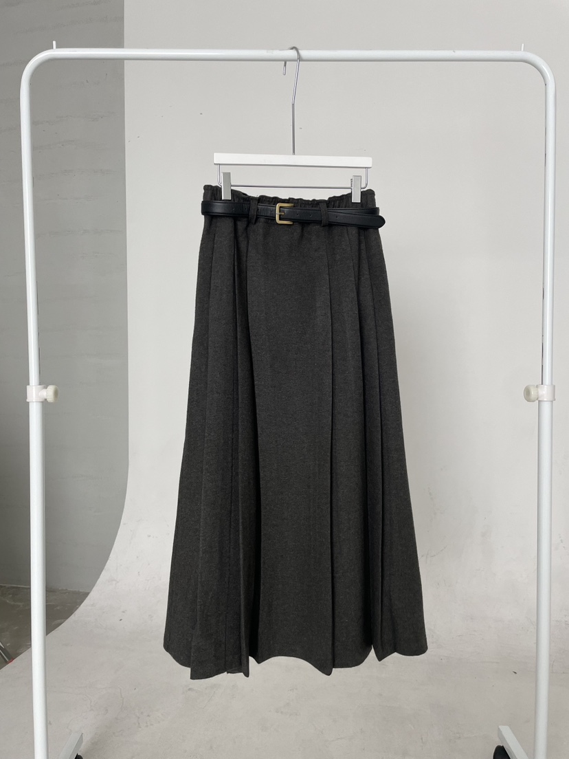 URBANE cloth東大門㊣實拍女士新款休閑人氣真品長裙不含腰帶URBANE cloth長裙圖色1墨色