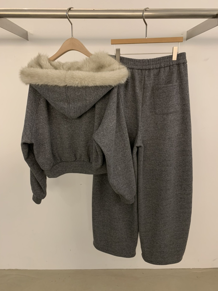 UNDER KEY韓國代購㊣女士新品推薦人氣熱賣休閑套裝毛絨連帽UNDER KEY套裝