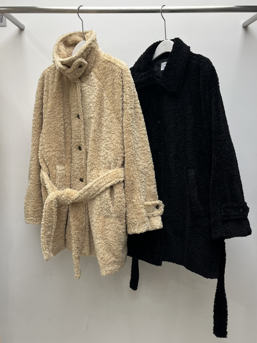 BEAMING SEOUL韓國直郵㊣女士新品25秋冬中長款大衣含腰帶泰迪熊高領BEAMING SEOUL中長款大衣