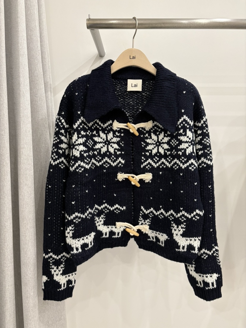 LAI韓國直郵㊣女裝新款休閑熱賣時尚推薦25秋冬職業毛衣開衫Lai毛衣圖色1