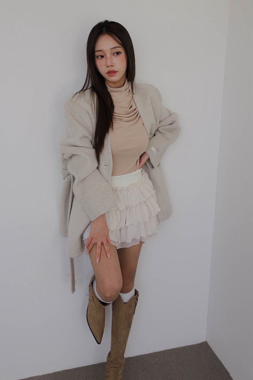 SLIT東大門㊣直郵女裝新款推薦真品時尚職業中長款大衣含腰繩SLIT中長款大衣