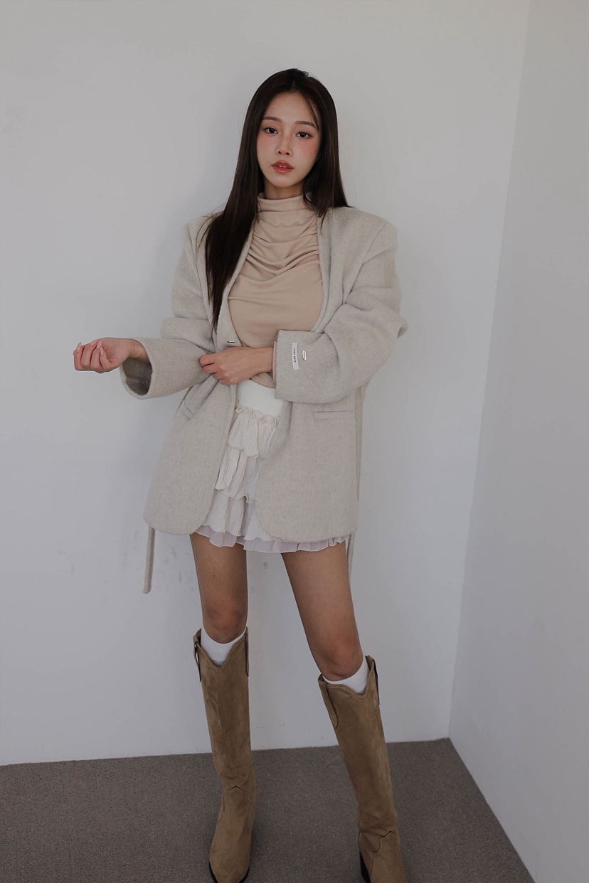 SLIT東大門㊣直郵女裝新款推薦真品時尚職業中長款大衣含腰繩SLIT中長款大衣