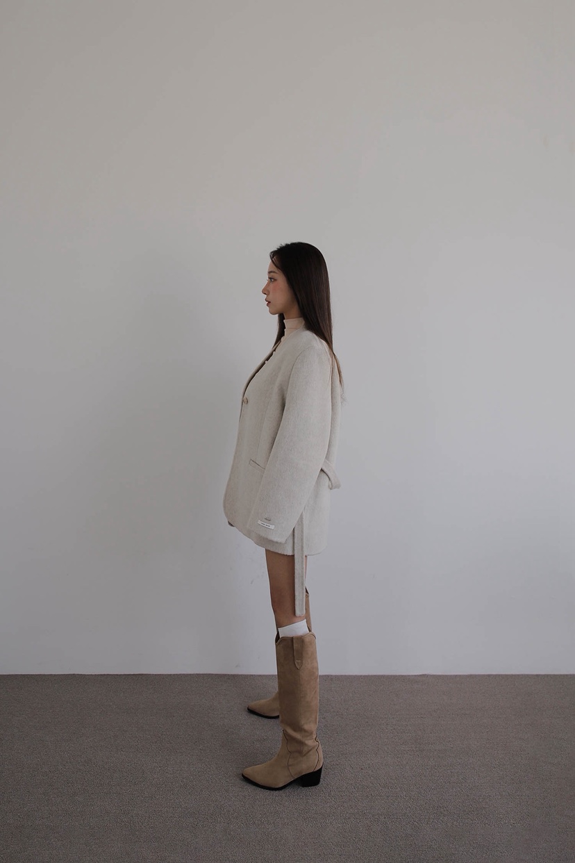 SLIT東大門㊣直郵女裝新款推薦真品時尚職業中長款大衣含腰繩SLIT中長款大衣