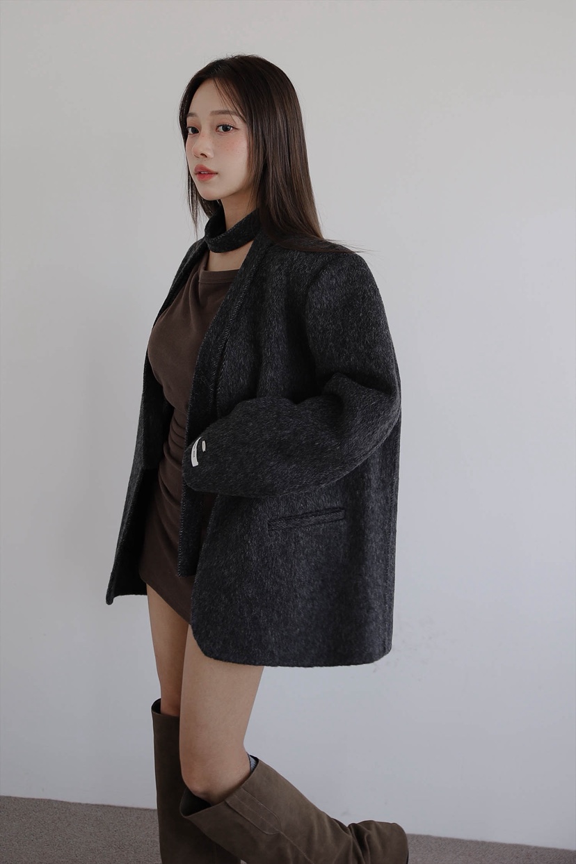 SLIT東大門㊣直郵女裝新款推薦真品時尚職業中長款大衣含腰繩SLIT中長款大衣