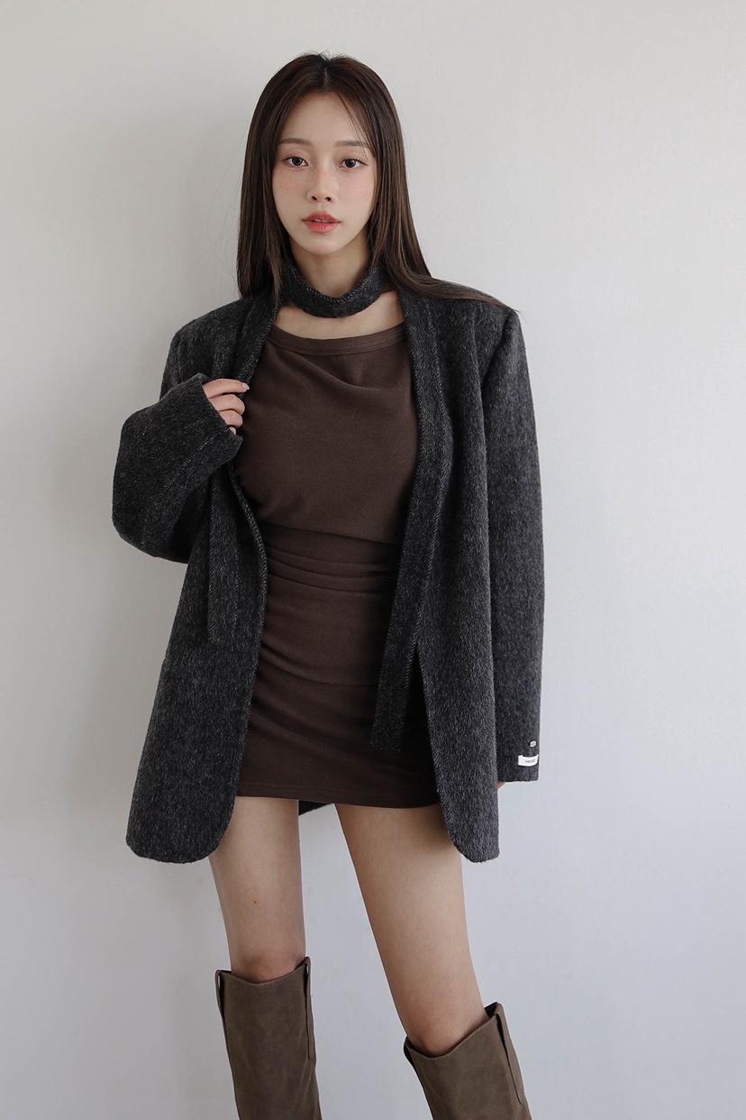 SLIT東大門㊣直郵女裝新款推薦真品時尚職業中長款大衣含腰繩SLIT中長款大衣