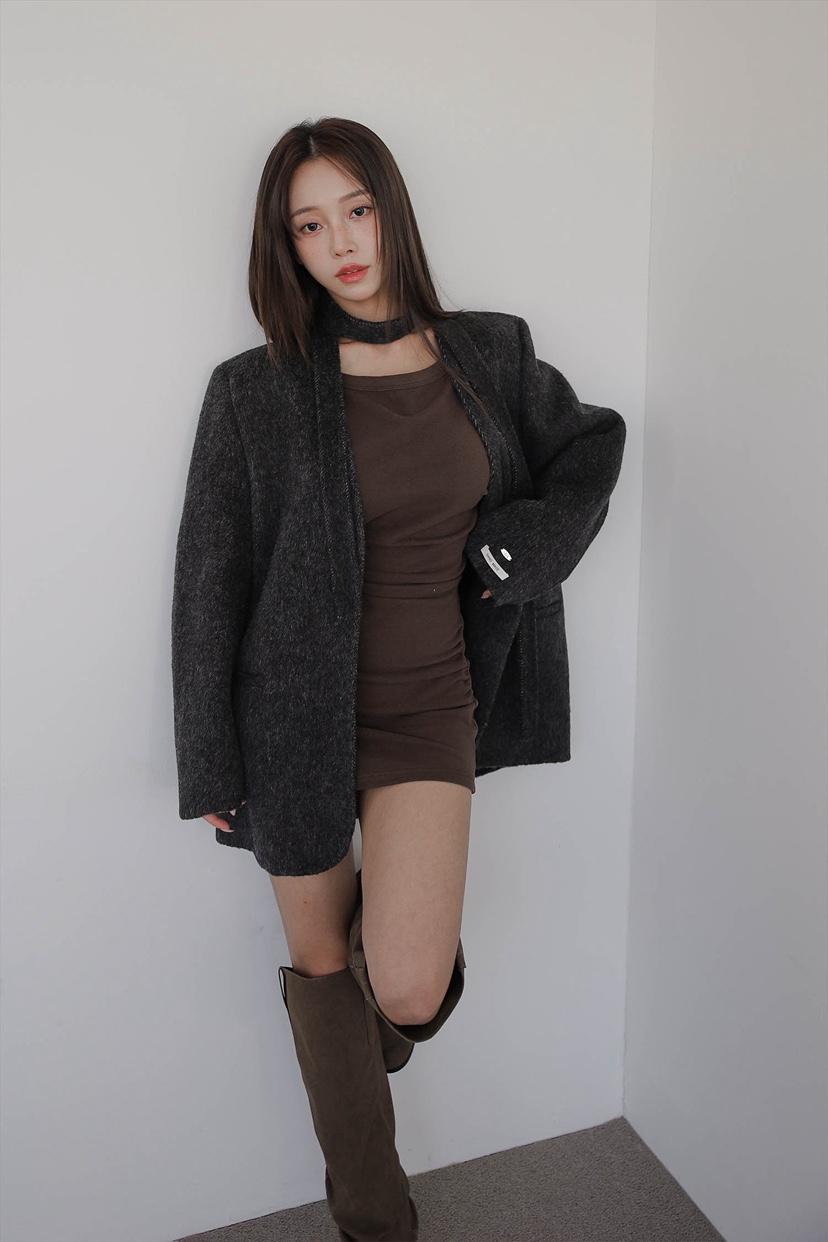 SLIT東大門㊣直郵女裝新款推薦真品時尚職業中長款大衣含腰繩SLIT中長款大衣