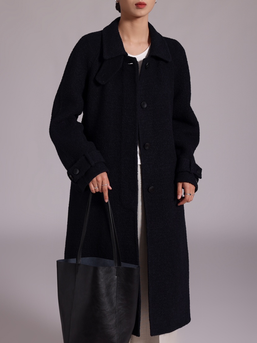 HER韓國直郵㊣女裝新款人氣時尚推薦真品熱賣中長款大衣含腰帶HANNA21中長款大衣