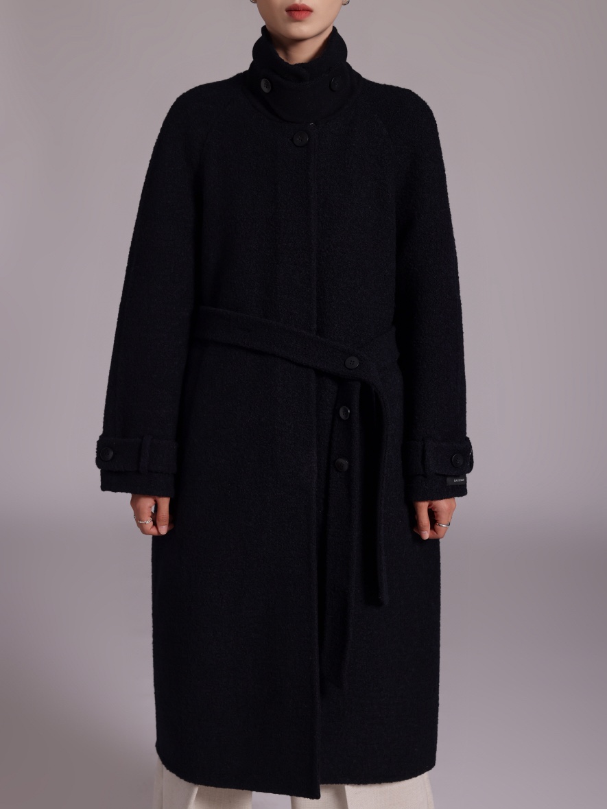 HER韓國直郵㊣女裝新款人氣時尚推薦真品熱賣中長款大衣含腰帶HANNA21中長款大衣