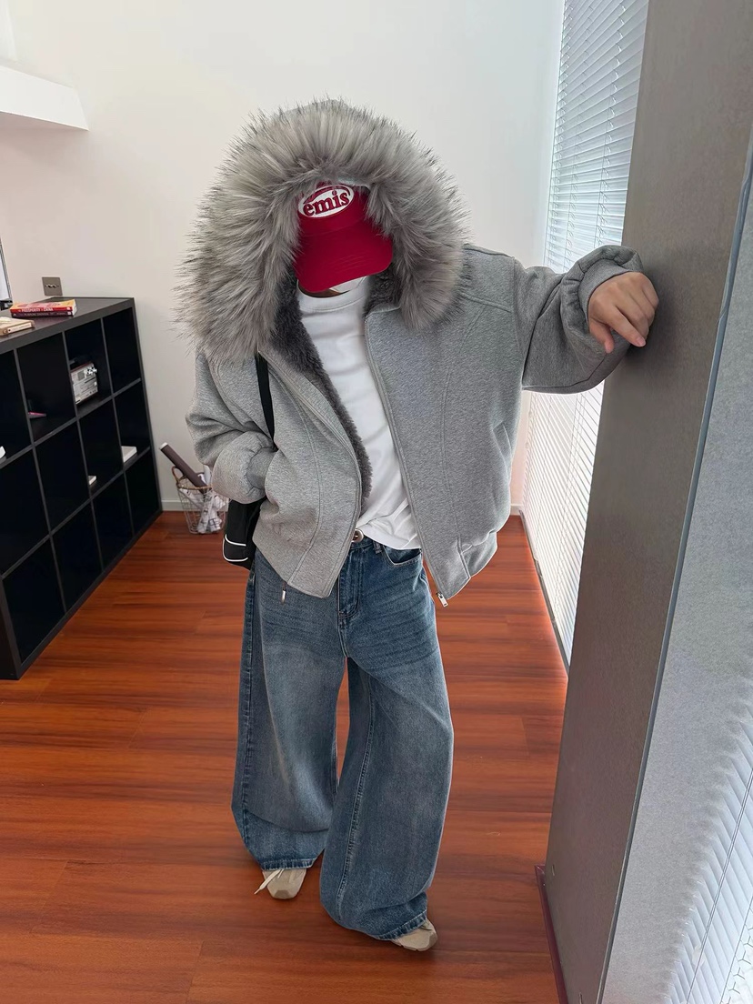 KSUBI韓國直郵㊣女士新品25秋冬推薦時尚夾克連帽拉鏈衫加絨KSUBI夾克