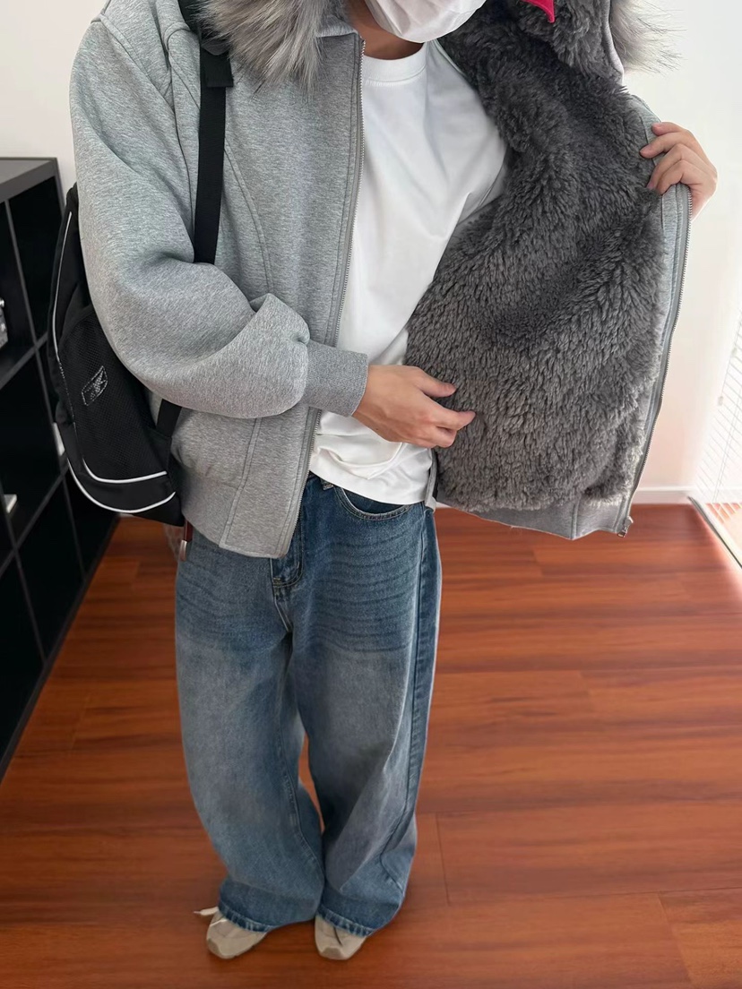 KSUBI韓國直郵㊣女士新品25秋冬推薦時尚夾克連帽拉鏈衫加絨KSUBI夾克