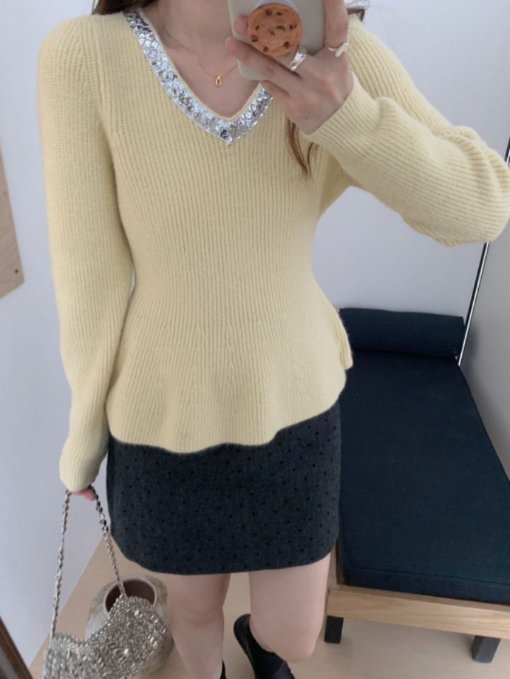 BLING BLING-S東大門㊣代購女裝新品25秋冬休閑時尚針織衫BLING BLING-S針織衫