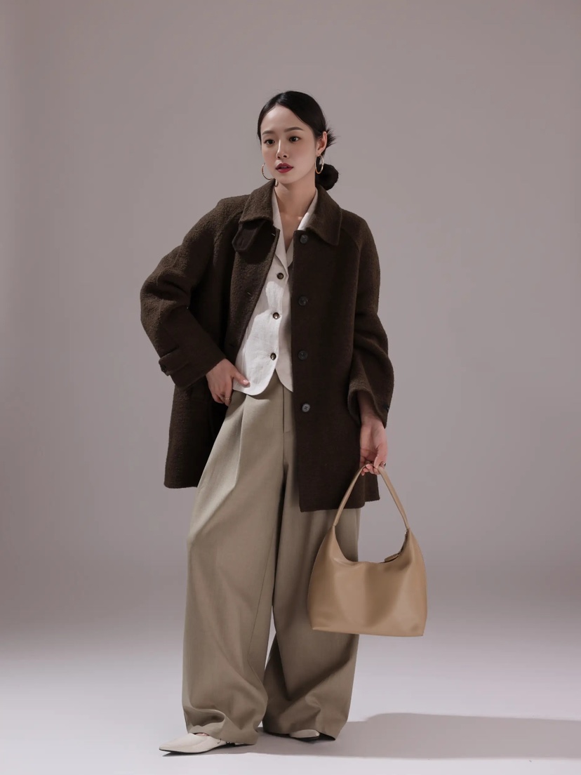 HER東大門㊣直郵女士新品熱賣時尚推薦職業休閑人氣中長款大衣HANNA21中長款大衣