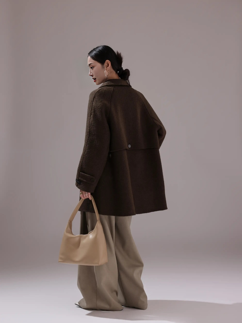 HER東大門㊣直郵女士新品熱賣時尚推薦職業休閑人氣中長款大衣HANNA21中長款大衣