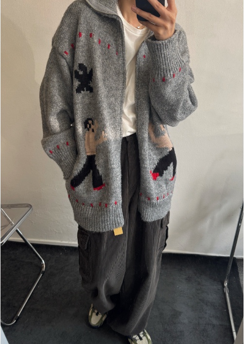 KSUBI韓國直郵㊣女裝新品休閑25秋冬時尚人氣推薦針織衫拉鏈KSUBI針織衫