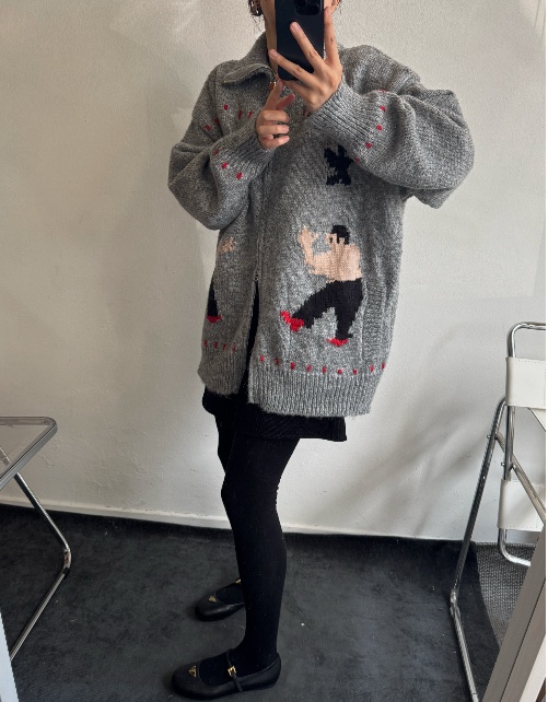 KSUBI韓國直郵㊣女裝新品休閑25秋冬時尚人氣推薦針織衫拉鏈KSUBI針織衫圖色2