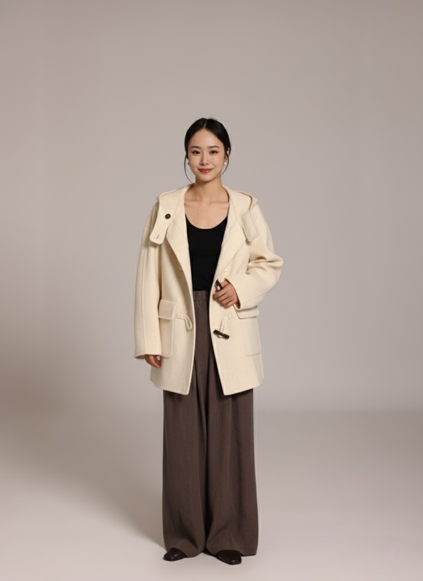 HER韓國直郵㊣女裝新品真品熱賣休閑推薦時尚人氣中長款大衣HANNA21中長款大衣