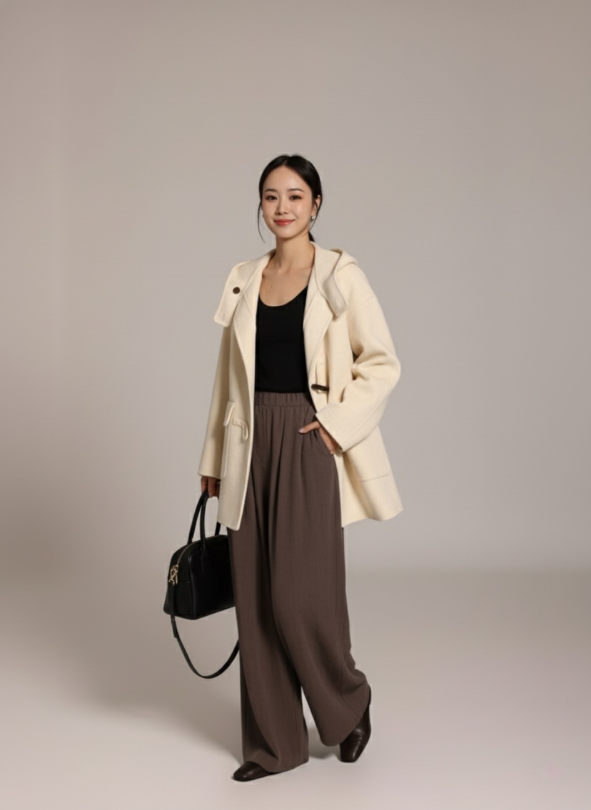 HER韓國直郵㊣女裝新品真品熱賣休閑推薦時尚人氣中長款大衣HANNA21中長款大衣