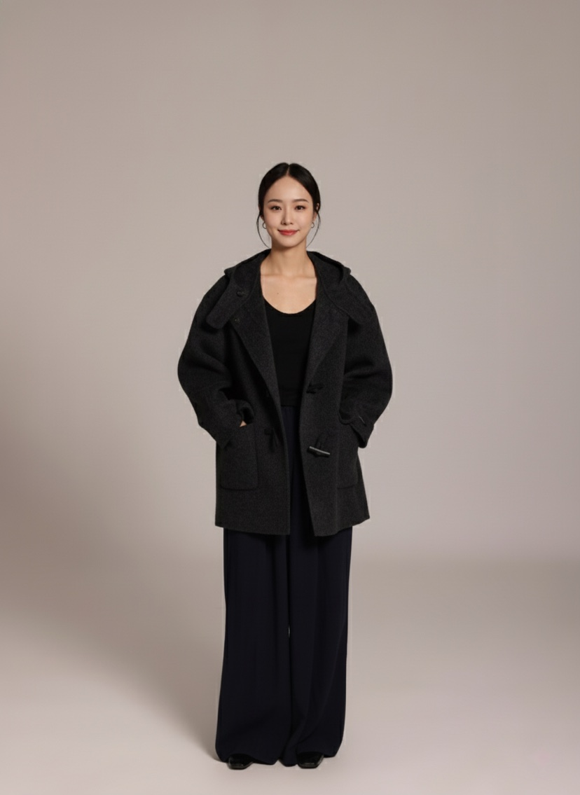 HER韓國直郵㊣女裝新品真品熱賣休閑推薦時尚人氣中長款大衣HANNA21中長款大衣