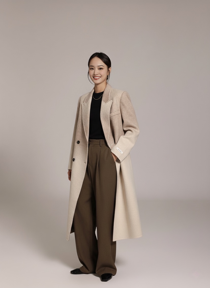 HER韓國代購㊣女裝新品真品熱賣25秋冬推薦時尚人氣中長款大衣HANNA21中長款大衣