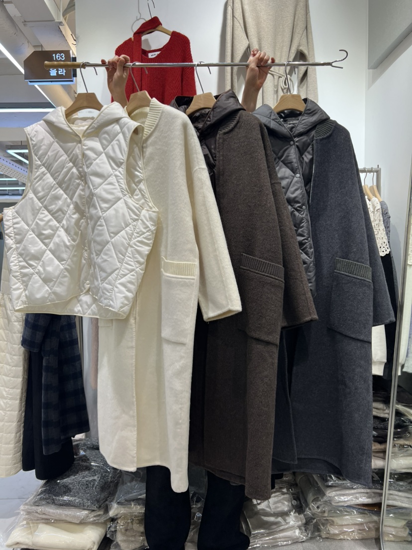 OLA東大門㊣代購女士新品職業推薦休閑25秋冬人氣中長款大衣mellor/OLA中長款大衣