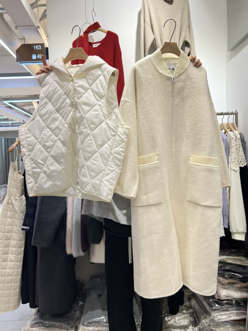 OLA東大門㊣代購女士新品職業推薦休閑25秋冬人氣中長款大衣mellor/OLA中長款大衣圖色1