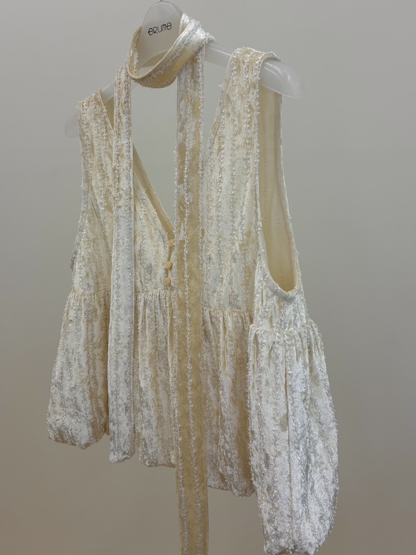 ERUME東大門㊣實拍女裝新款人氣推薦休閑吊帶背心天鵝絨含脖帶ERUME吊帶/背心