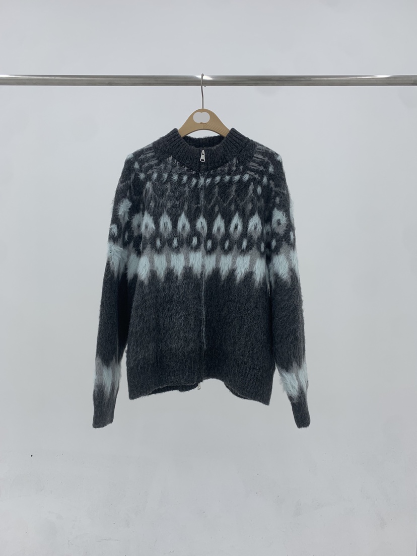 KSUBI東大門㊣實拍女士新品推薦熱賣時尚真品針織衫馬海毛拉鏈KSUBI針織衫