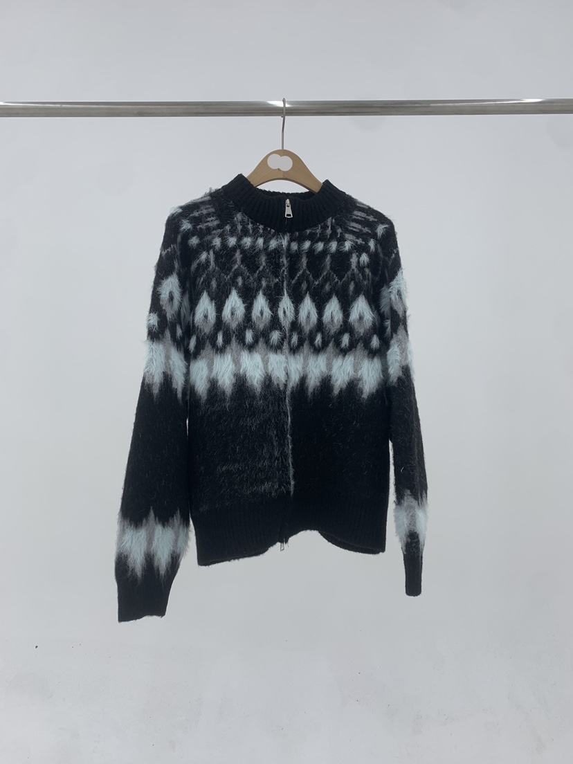 KSUBI東大門㊣實拍女士新品推薦熱賣時尚真品針織衫馬海毛拉鏈KSUBI針織衫