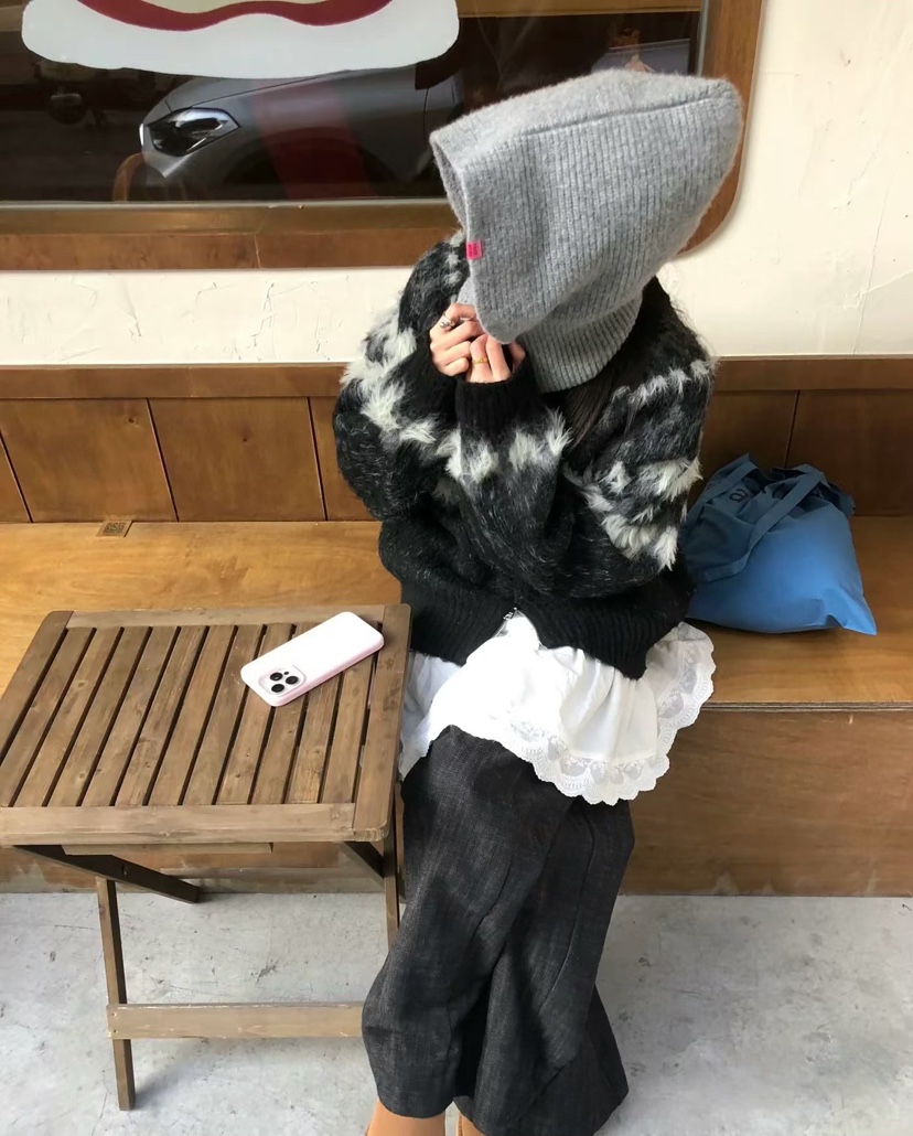 KSUBI東大門㊣實拍女士新品推薦熱賣時尚真品針織衫馬海毛拉鏈KSUBI針織衫