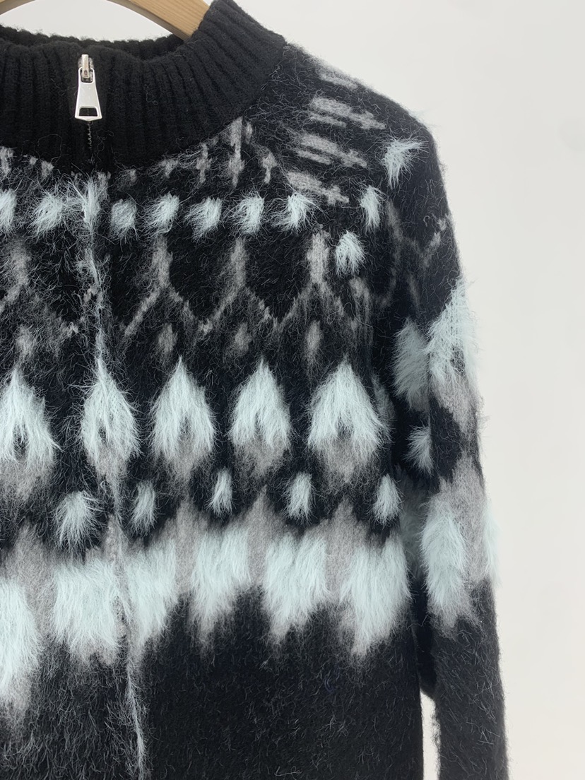 KSUBI東大門㊣實拍女士新品推薦熱賣時尚真品針織衫馬海毛拉鏈KSUBI針織衫