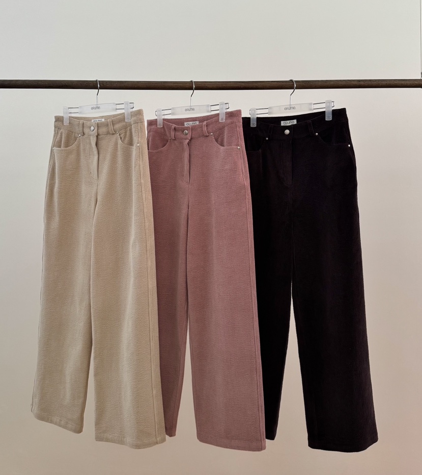 ERUME東大門㊣直郵女裝新款時尚25秋冬職業真品休閑褲燈芯絨ERUME休閑褲