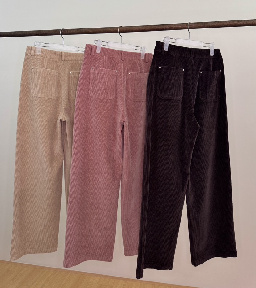 ERUME東大門㊣直郵女裝新款時尚25秋冬職業真品休閑褲燈芯絨ERUME休閑褲