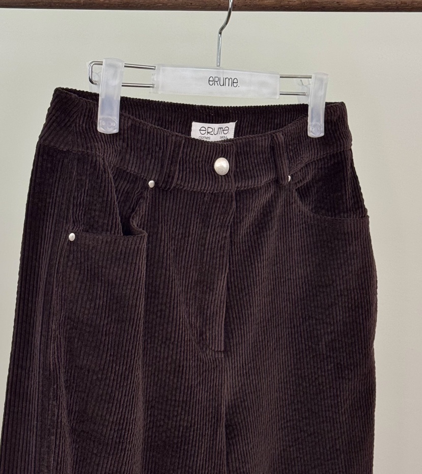 ERUME東大門㊣直郵女裝新款時尚25秋冬職業真品休閑褲燈芯絨ERUME休閑褲