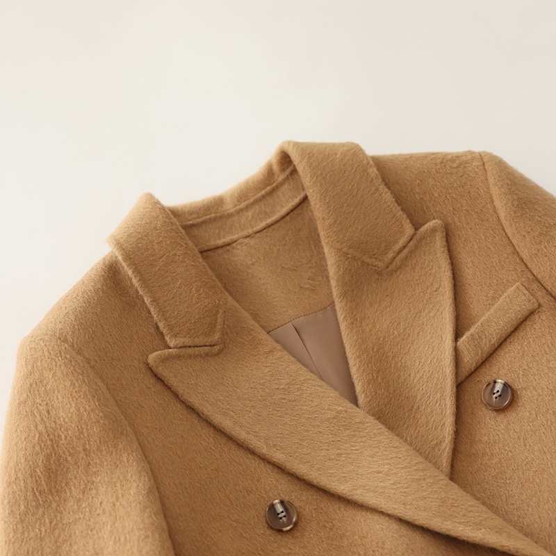 HER東大門㊣實拍女裝新品休閑人氣推薦真品中長款大衣含腰帶HANNA21中長款大衣