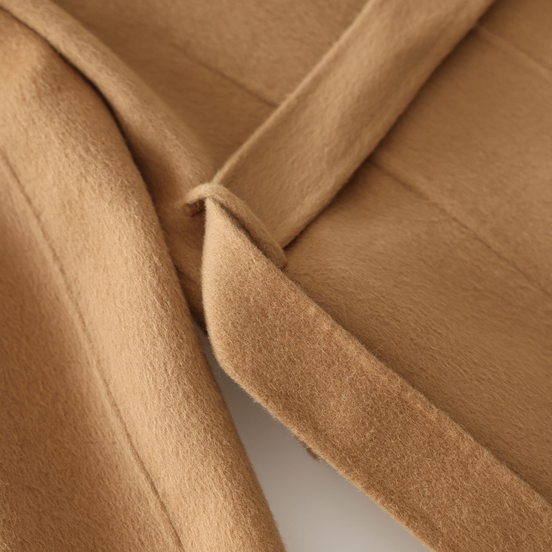 HER東大門㊣實拍女裝新品休閑人氣推薦真品中長款大衣含腰帶HANNA21中長款大衣