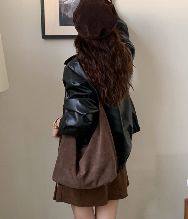 POSH BLUE韓國代購㊣女裝新款25秋冬推薦熱賣單肩斜跨包麂皮POSH BLUE單肩/斜跨包