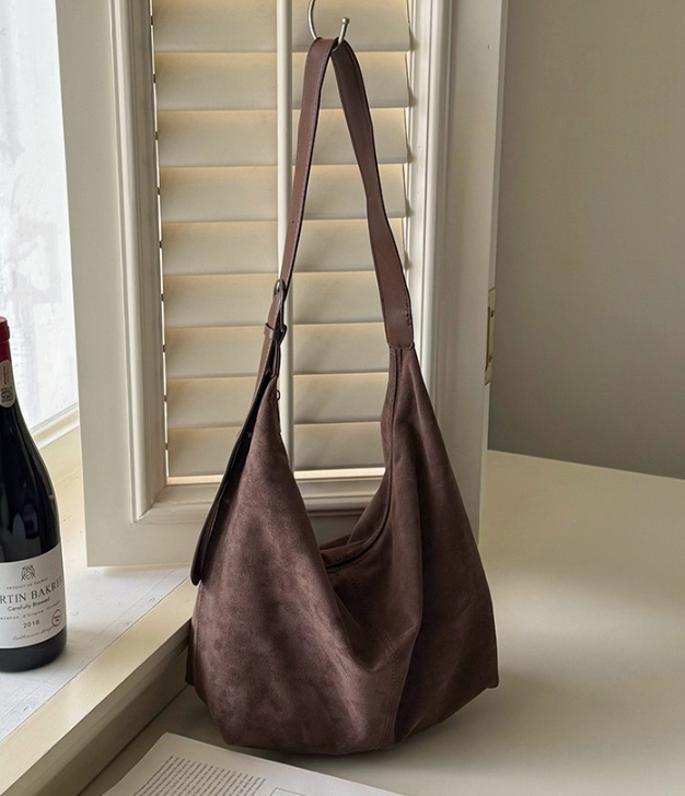 POSH BLUE韓國代購㊣女裝新款25秋冬推薦熱賣單肩斜跨包麂皮POSH BLUE單肩/斜跨包