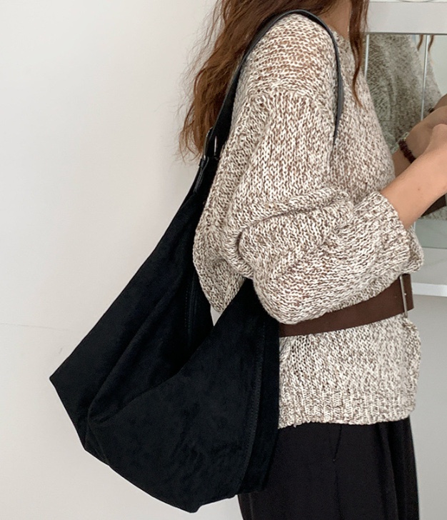 POSH BLUE韓國代購㊣女裝新款25秋冬推薦熱賣單肩斜跨包麂皮POSH BLUE單肩/斜跨包