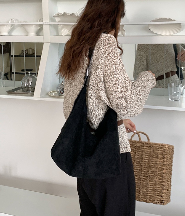 POSH BLUE韓國代購㊣女裝新款25秋冬推薦熱賣單肩斜跨包麂皮POSH BLUE單肩/斜跨包