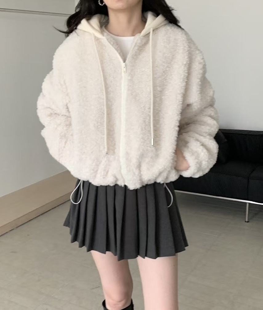 OLA東大門㊣代購女裝新品人氣熱賣職業時尚25秋冬短款大衣拉鏈mellor/OLA短款大衣