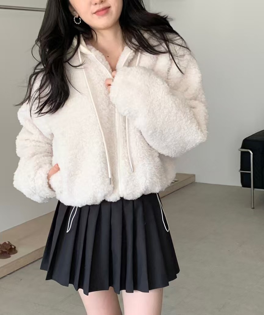 OLA東大門㊣代購女裝新品人氣熱賣職業時尚25秋冬短款大衣拉鏈mellor/OLA短款大衣